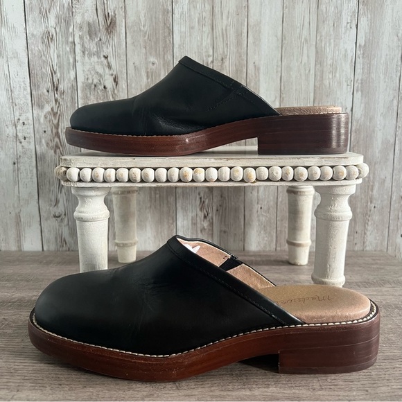 Madewell Black Mule Clogs with Contrast Stitching 7 - Picture 2 of 7